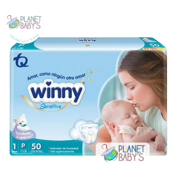 Pañales winny  sensitive etapa 1 x 50 unidades