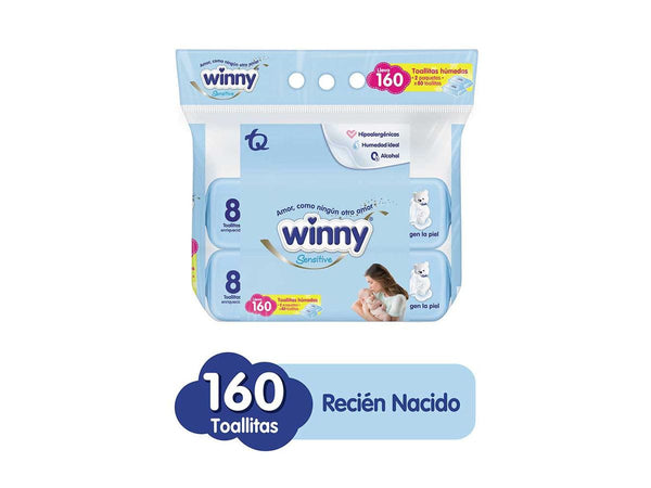 PAÑITOS WINNY SENSITVE 160 UNDS
