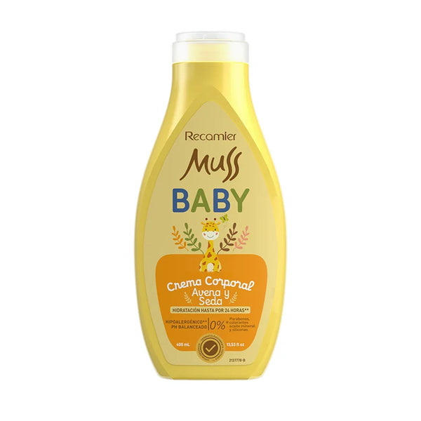 CREMA CORPORAL MUSS BABY AVENA Y SEDA 400 ML