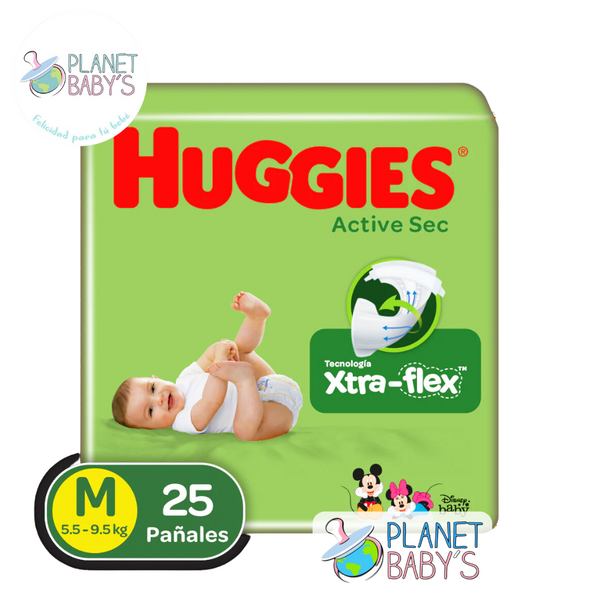 Pañales Huggies Active Sec Etapa 2/M x 25 unidades