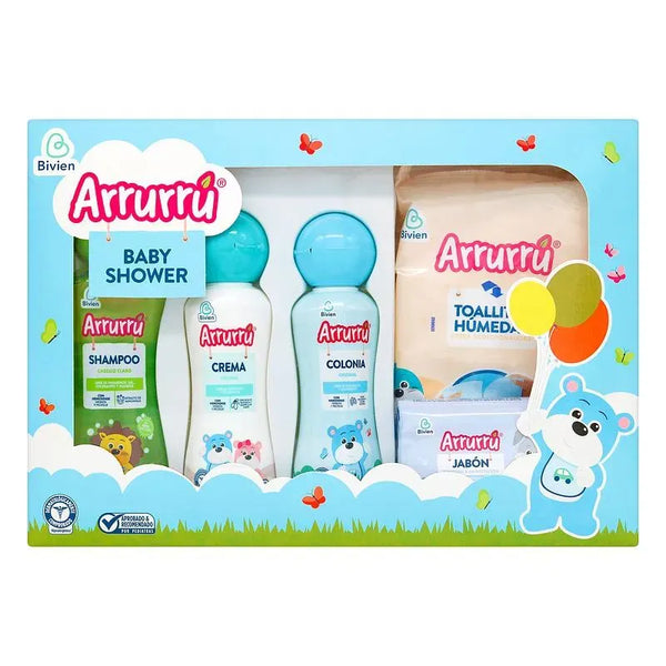 ESTUCHE BABYSHOWER ARRURRU AZUL