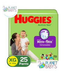 Pañales Huggies Active Sec Ajuste Perfecto Etapa 4/XG x 25 unidades