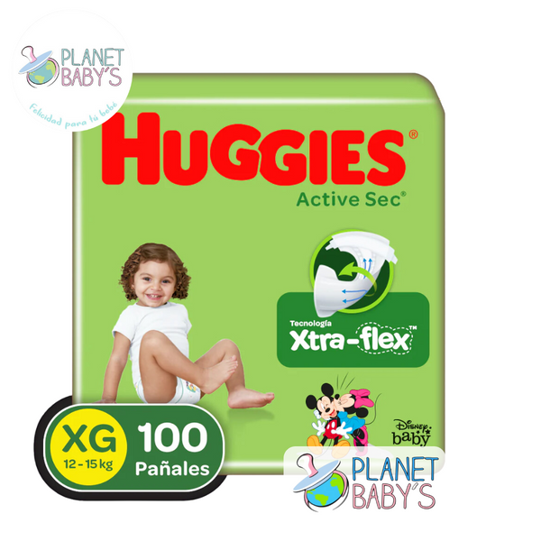 Pañales Huggies Active Sec Etapa 4/XG x 100 unidades