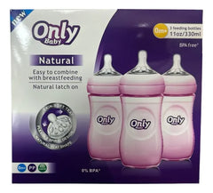 SET DE 3 TETEROS ONLY BABY 8 ONZAS 3 PCS