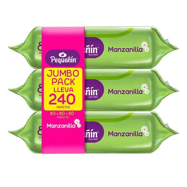 PAÑITOS PEQUEÑIN MANZANILLA 240 UNDS