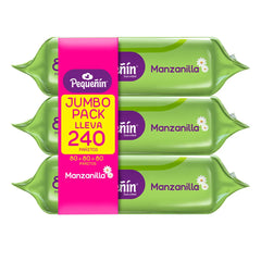 PAÑITOS PEQUEÑIN MANZANILLA 240 UNDS