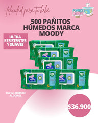 PAÑITOS HÚMEDOS MOODY X 100 UNDS X 5 PAQUETES