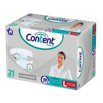 PAÑAL ADULTO CONTENT TALLA L X 21 UNIDADES